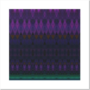 Purple Retro Vintage Argyle Posters and Art